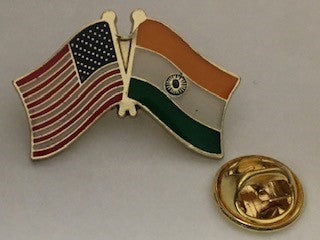 USA India Friendship Flag Lapel Pin