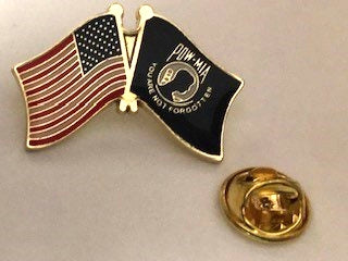 USA POW MIA Friendship Flag Lapel Pin