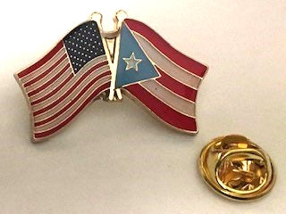 USA Puerto Rico Light Blue Friendship Flag Lapel Pin