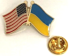 USA Ukraine Friendship Flag Lapel Pin