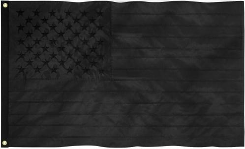 USA American Blackout 2'x3' Embroidered Flag ROUGH TEX® 210D Oxford Nylon Sale