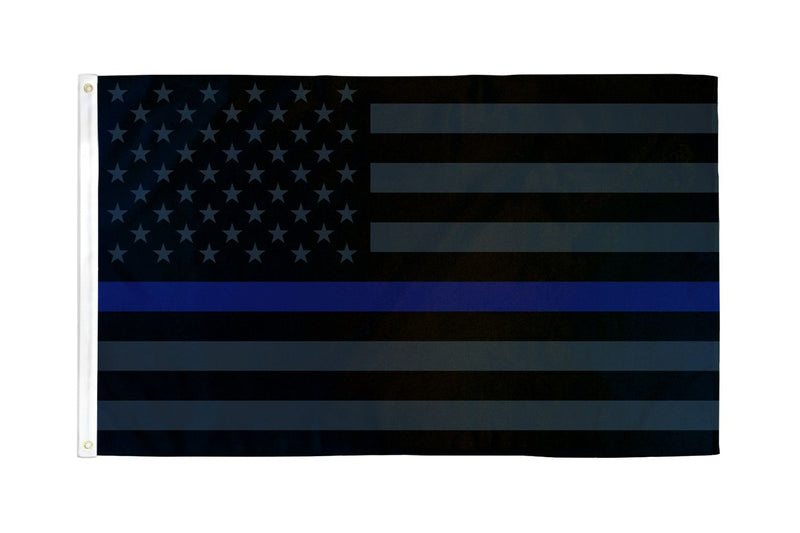 USA Blackout Blue Line 3'x5' Flag ROUGH TEX® 68D Nylon