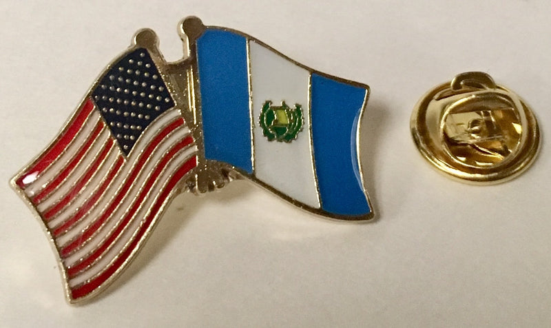 USA Guatemala Friendship Flag Lapel Pin American Guatemalan