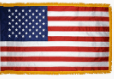 United States of America 3'x5' Embroidered Flag ROUGH TEX® Cotton with Sleeve and Gold Fringe
