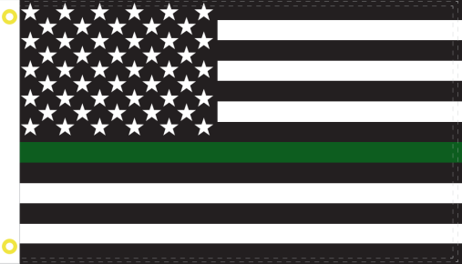 US Military Memorial Green Line 3'x5' Flag ROUGH TEX® 68D Nylon