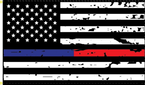 USA Police Fire Memorial Distress 3'X5' Flag ROUGH TEX® 100D