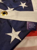 Cotton USA American Flag 100% Made In U.S.A. Embroidered 3'x5' Brass Grommets