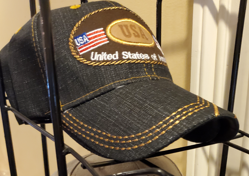 UNITED STATES OF AMERICA WESTERN USA U.S.A. USA FLAG CAP USA EMBROIDERED HAT DENIM