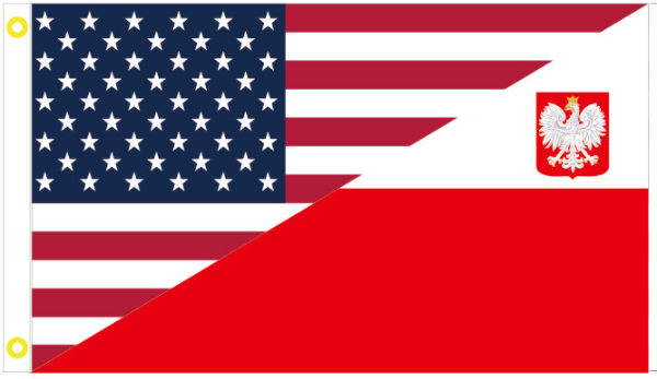 USA Poland 3'X5' Flag Rough Tex® 100D