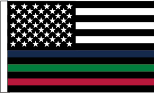 USA Police Fire Military Memorial 12"x18" Car Flag Flag ROUGH TEX® Knit Double Sided