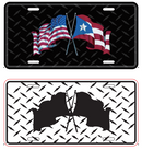 USA Puerto Rico Diamond Embossed License Plate
