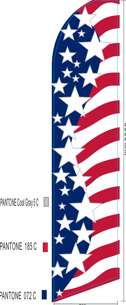 USA STARS AND STRIPES SWOOPER FLAG 11.5'x2.5'
