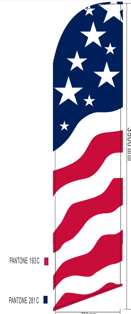 USA Wavy 11.5'x2.5' Swooper Flag Rough Tex® Knit Feather