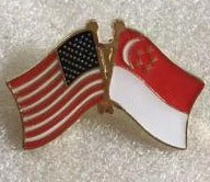 USA American Singapore Friendship Lapel Pin
