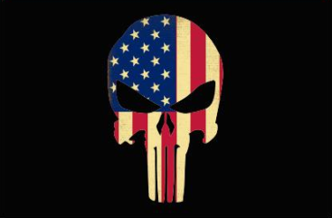 USA Skull Black Out 3'X5' Flag ROUGH TEX® 100D American