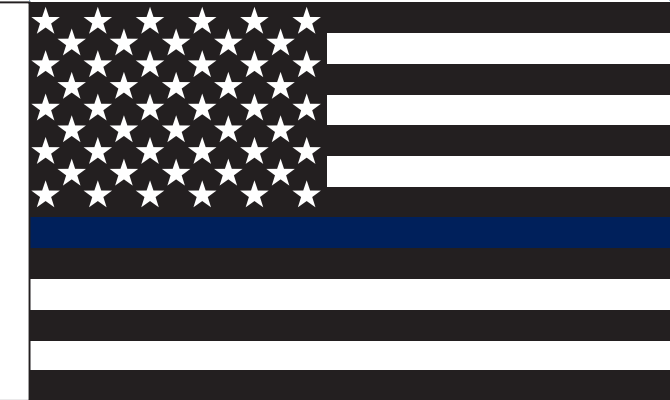 USA Thin Blue Line 2'x3' Flag ROUGH TEX® 68D Nylon