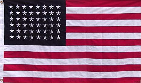 USA 48 STAR EMBROIDERED COTTON FLAGS 3'X5'