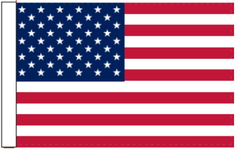 USA 12"x18" Stick Flag ROUGH TEX® 100D 30" Wooden Stick