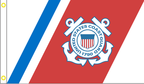 United States Coast Guard Racing Stripe 3'X5' Flag ROUGH TEX® 100D