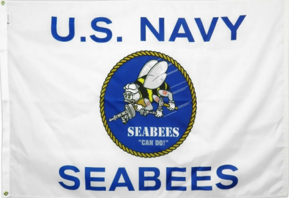 US Navy Seabees 2'x3' Flag ROUGH TEX® 100D