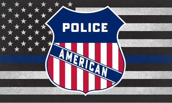 US Police Memorial With Shield 12"x18" Flag With Grommets ROUGH TEX® 100D