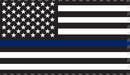 US Police Memorial 3'X5' Flag Rough Tex® 100D with Black Header