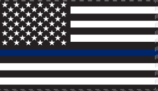 US Police Memorial 3'X5' Flag Rough Tex® 100D with Black Header