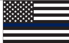 US Police Memorial 12"X18" Car Flag Rough Tex® DBL Sided Blue Line