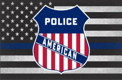 US Police Memorial W/ Shield 3X5 Flag ROUGH TEX® 100D