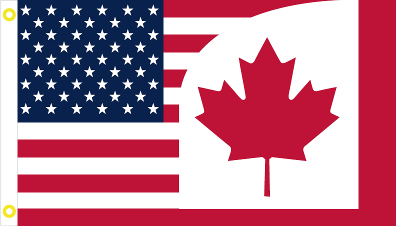 USA Canadian 3X5 Combination Flag