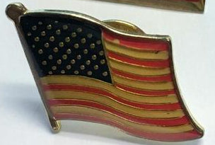 US Flag Waving Lapel Pin