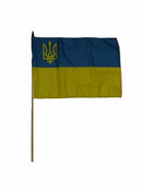 Ukraine Trident Stick Flag 12"x18" Flag ROUGH TEX® 100D Ukrainian Flags