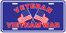 Veteran Vietnam War Embossed License Plate