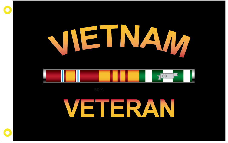 Vietnam Veteran Black 2'x3' Flag ROUGH TEX® 100D