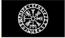 Viking Compass Black 3'X5' Flag ROUGH TEX® 100D