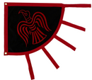 Viking Raven Red and Black 2'x3' Embroidered Flag ROUGH TEX® 600D Oxford Nylon