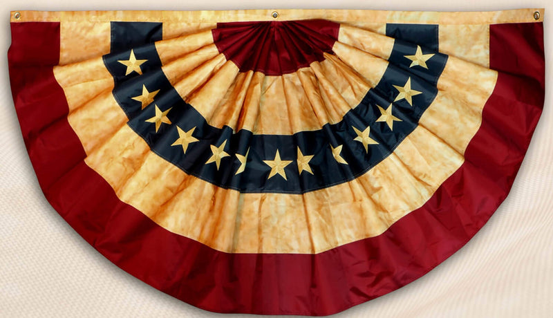 Vintage Betsy Ross Fan Bunting 3'x6' ROUGH TEX® 420D Embroidered