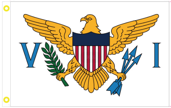US Virgin Islands 12"x18" Flag ROUGH TEX® 100D With Grommets