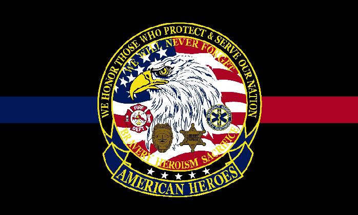 3'X5' Feet USA Hero's Flag SERVICE USA American Police & Fire First Responders We Honor Those Who Serve