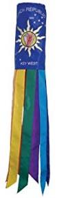 CONCH REPUBLIC EMBROIDERED Rainbow Flag Wind Sock