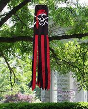 JOLLY ROGER PIRATE RED BANDANNA PRINTED Flag Wind Sock