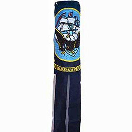 NAVY EMBROIDERED Flag Wind Sock