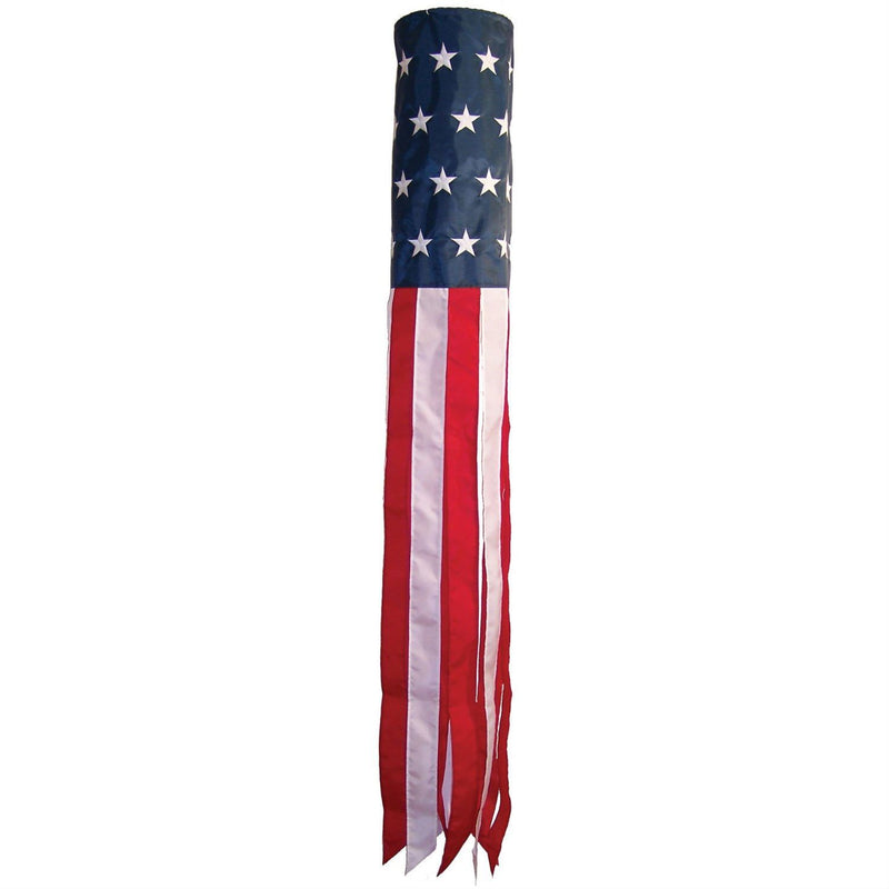 USA Embroidered American Flag Wind Sock 210D Nylon 60 Inches Long
