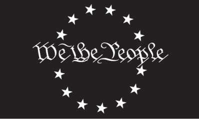 We The People 13 Stars Black 3'X5' Flag Rough Tex® 100D