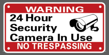 Warning 24 Hour Security Camera In Use No Trespassing Red White Embossed Aluminum Sign