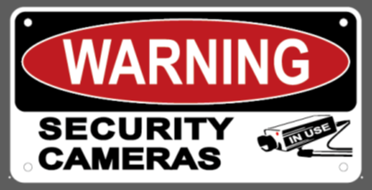 Warning Security Cameras Embossed Aluminum Sign