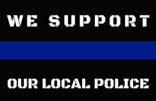 We Support Our Local Police 3'X5' Flag ROUGH TEX® 100D DBL Sided