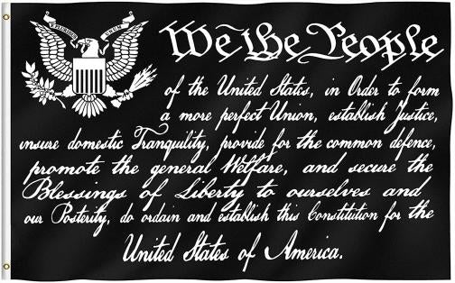 We The People Black Tactical 3'X5' Flag ROUGH TEX® 100D