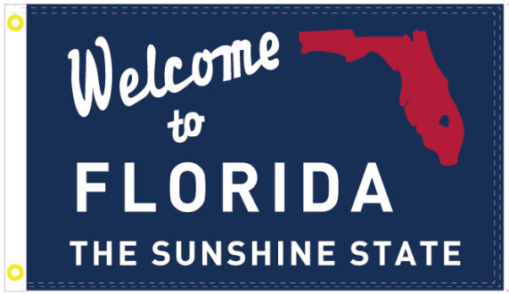 Welcome To Florida The Sunshine State 3'X5' Flag ROUGH TEX® 100D