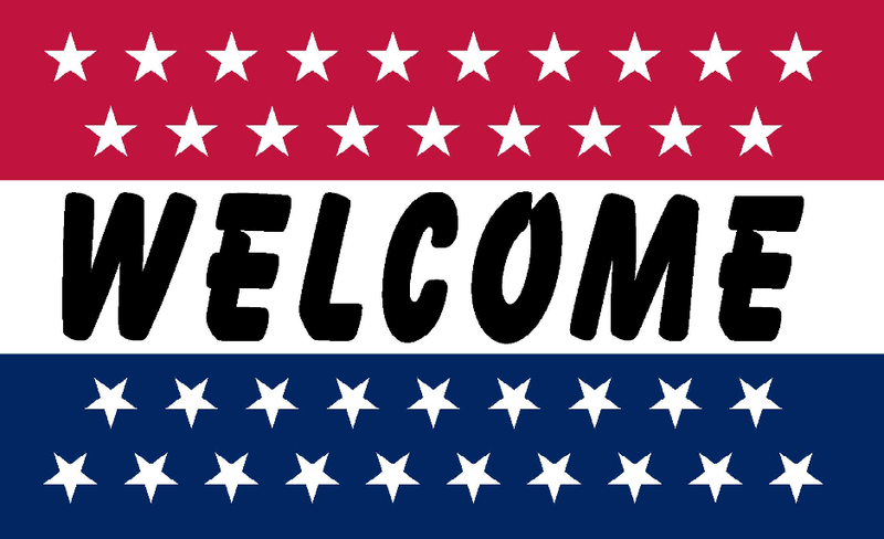 Welcome USA Stars 3'x5' Double Sided Flag ROUGH TEX® 68D Nylon